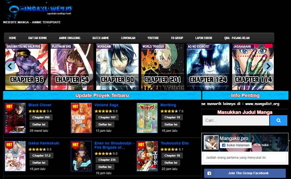 Mangaku Website Baca Manga Bahasa Indonesia Terbaik