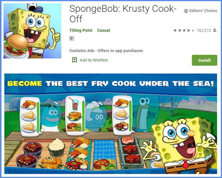 Spongebob Crusty Cook Off Game Memasak Seru Android