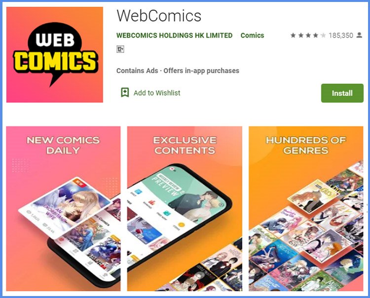 Webcomics Aplikasi Baca Komik Gratis